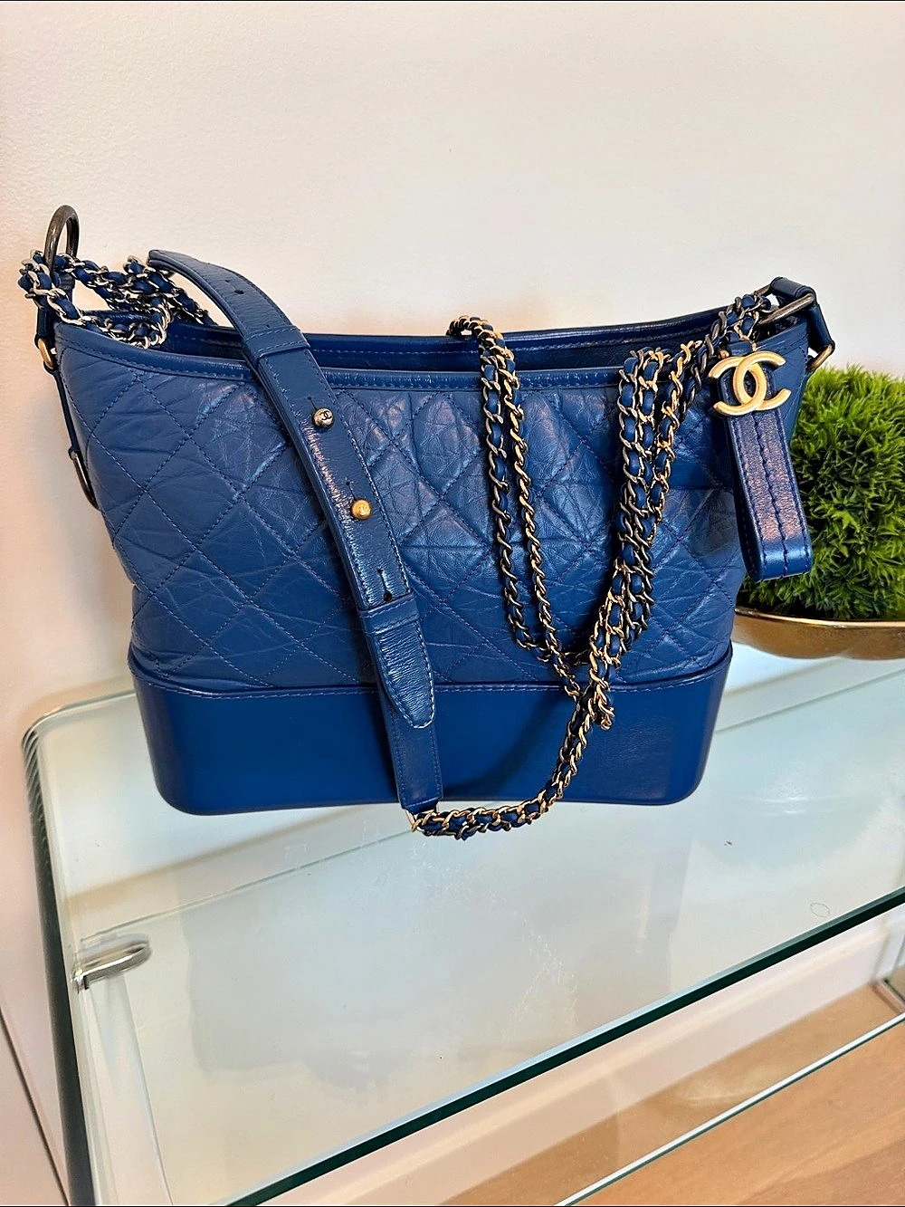Chanel Gabrielle Small Hobo Bag Quilted Shoulder Bag in Blue